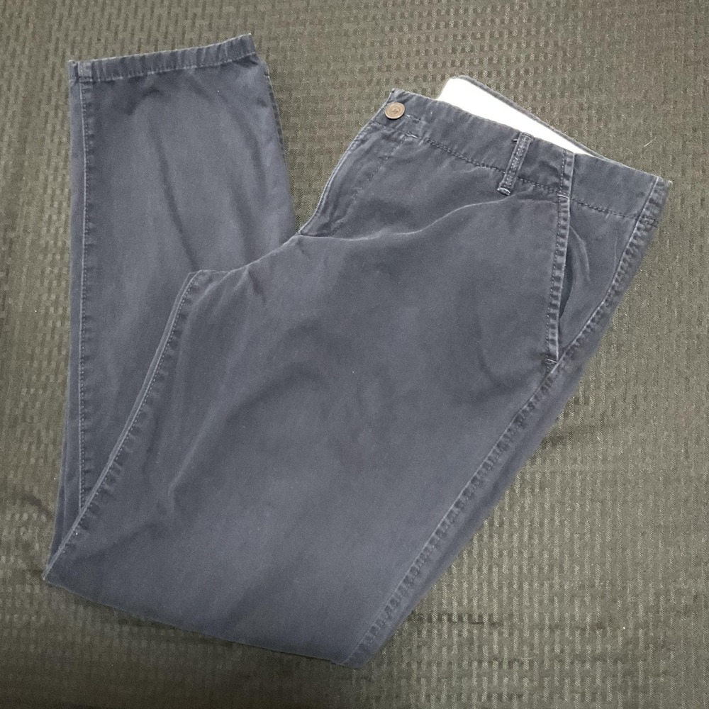 Abercrombie‎ & Fitch Pants Womens 12 Blue Chino Straight Leg Cotton Twill Casual